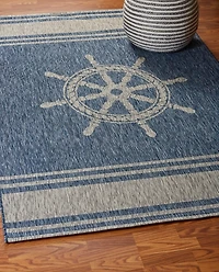 Captiva Nautical Helm Outdoor Area Rug, 7x9