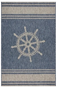 Captiva Nautical Helm Outdoor Area Rug, 7x9