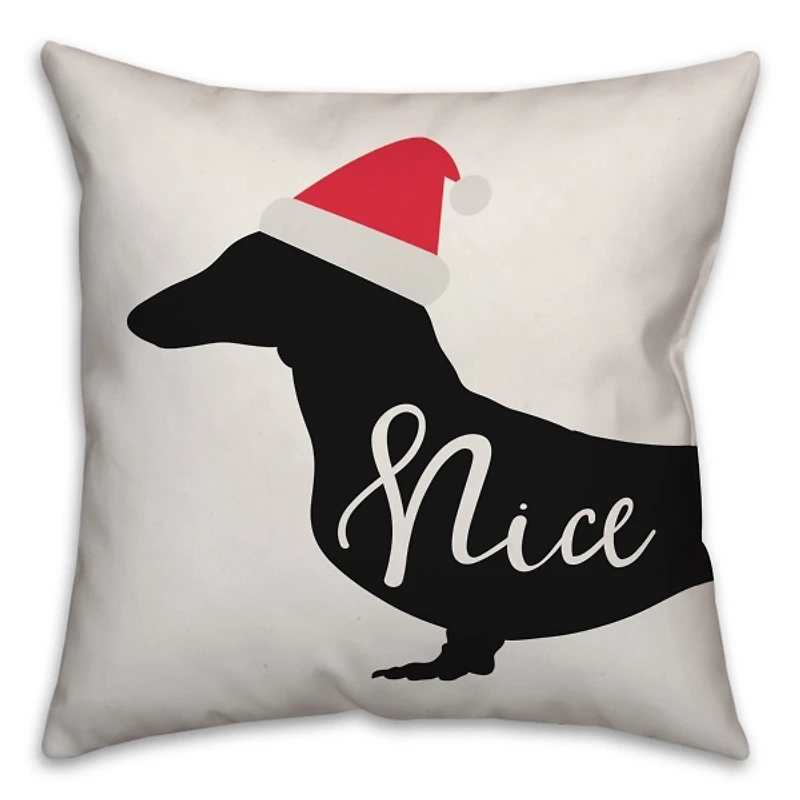 Naughty or Nice Dog Christmas Pillow