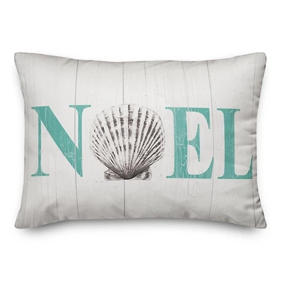 Blue Noel Shell Christmas Accent Pillow