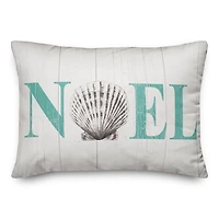 Blue Noel Shell Christmas Accent Pillow