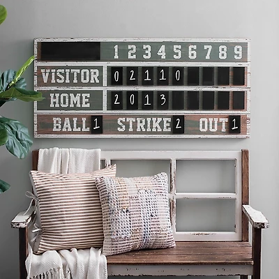 Vintage Ballpark Scoreboard Chalkboard Wall Plaque