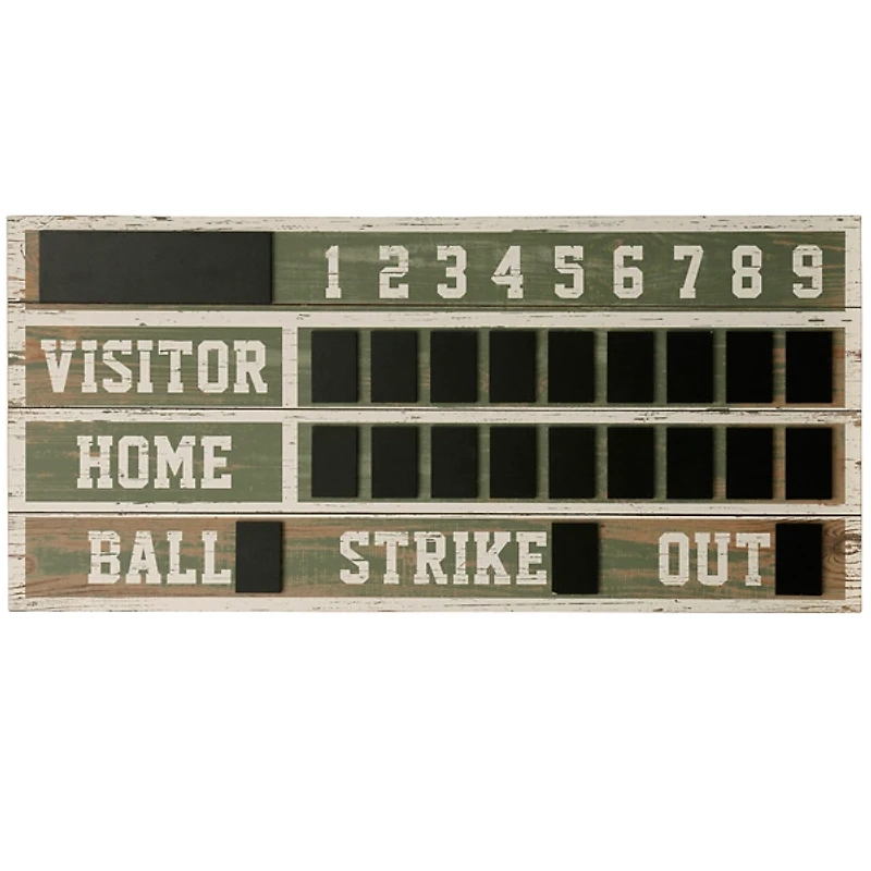 Vintage Ballpark Scoreboard Chalkboard Wall Plaque