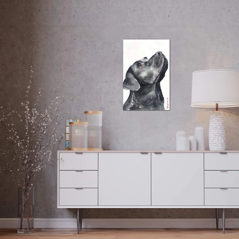 Black Labrador Giclee Canvas Art Print, 18x26