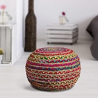 Boho Beauty Braided Pouf