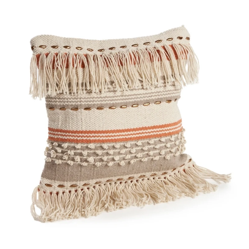 Spice and Natural Chic Fringe Pillow