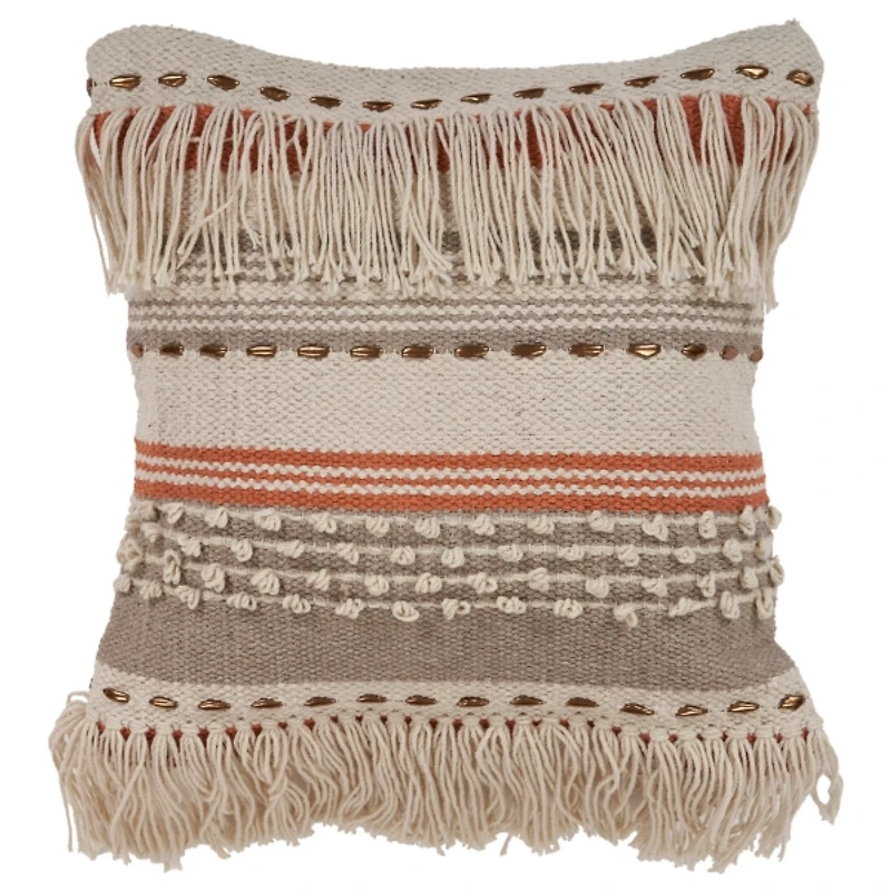 Spice and Natural Chic Fringe Pillow