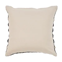 Black and Metallic Fringe Textured Pillow