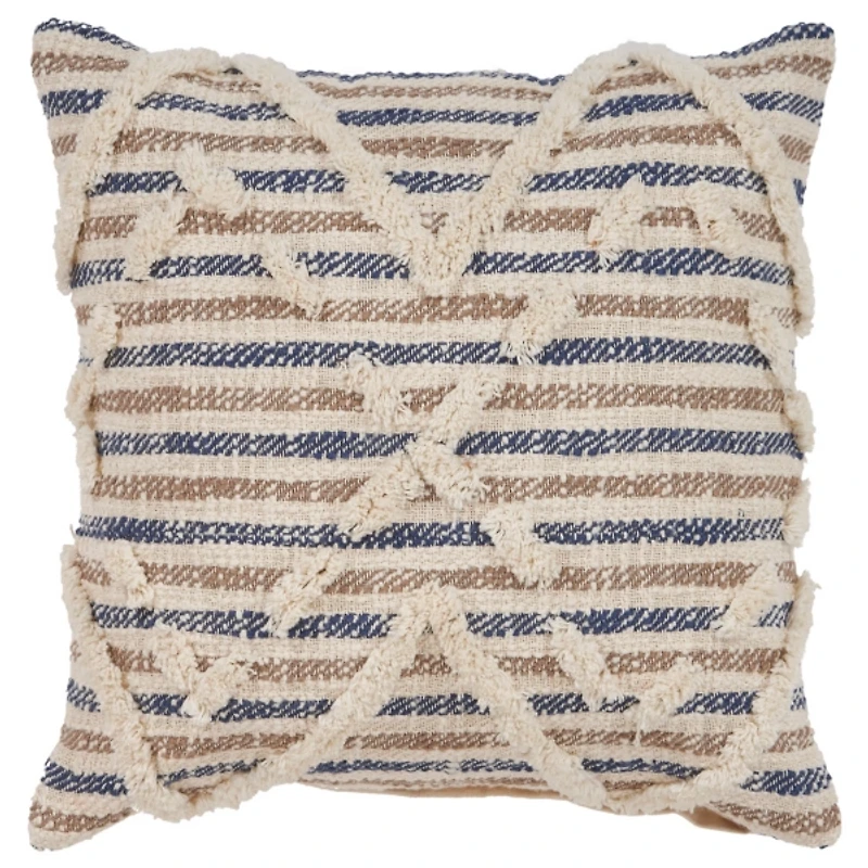 Textured Blue Stripe Pillow