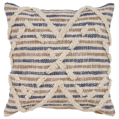 Textured Blue Stripe Pillow