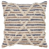 Textured Blue Stripe Pillow