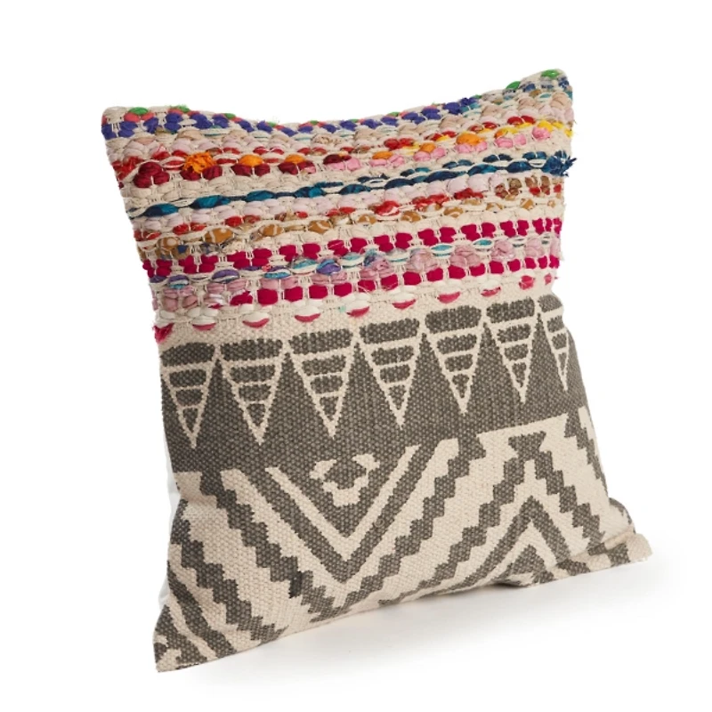 Textured Geometric Boho Pillow