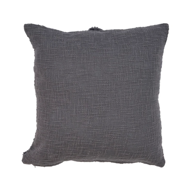 Gray Fringe Diamond Pillow, 20 in.