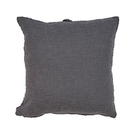 Gray Fringe Diamond Pillow, 20 in.