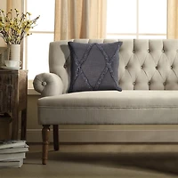 Gray Fringe Diamond Pillow, 20 in.