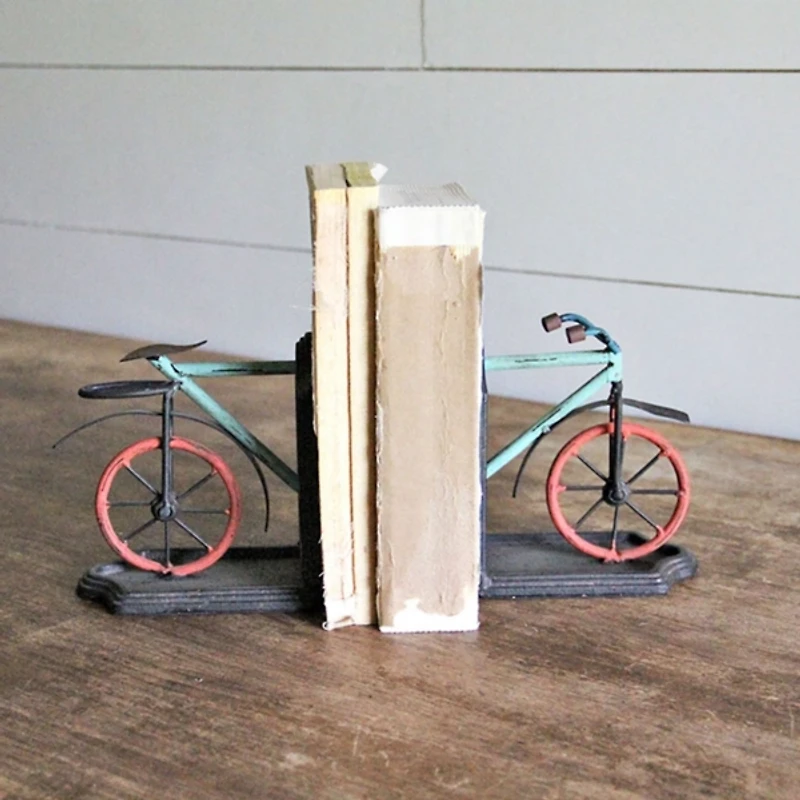 Rustic Bicycle Bookends, Set of 2