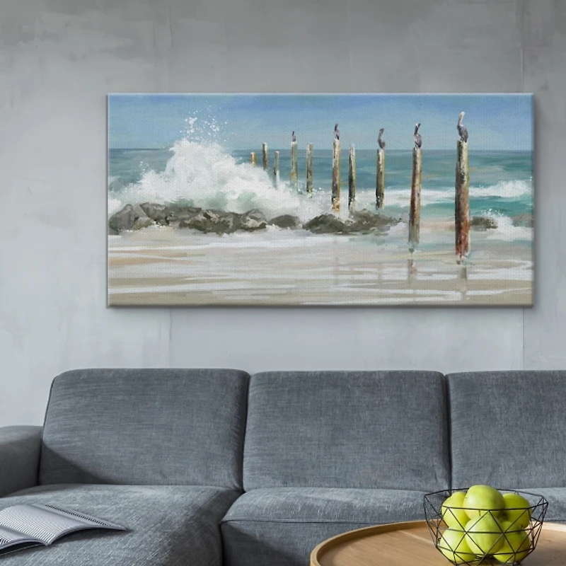 Perched By The Sea Canvas Art Print