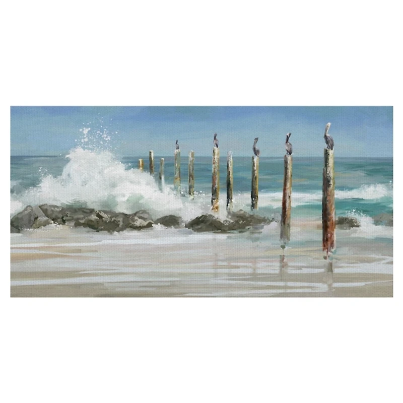 Perched By The Sea Canvas Art Print