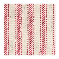Red and Natural Ticking Stripe Pillow