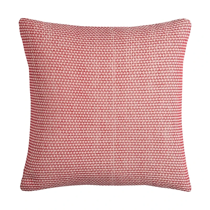 Red and Ivory Geometric Pillow, 22 in.