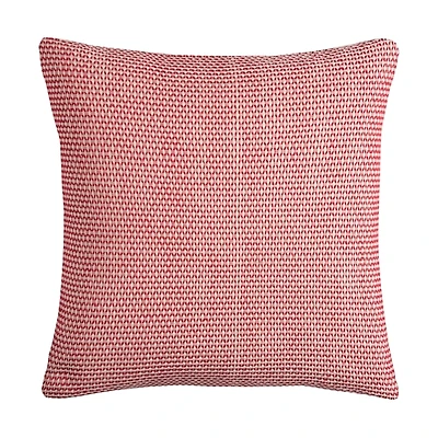Red and Ivory Geometric Pillow, 22 in.