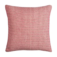 Red and Ivory Geometric Pillow, 22 in.