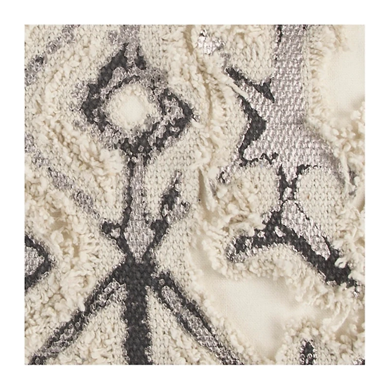 Gray Textured Geometric Pillow