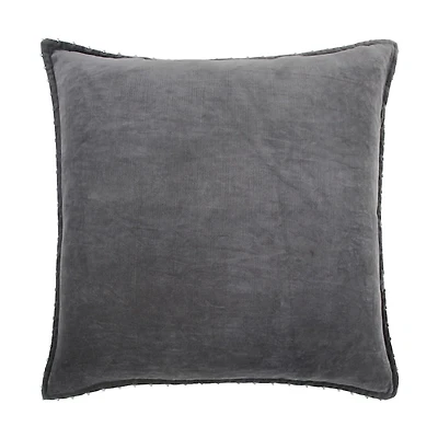 Dark Gray Solid Cotton Pillow, 22 in.