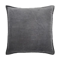 Dark Gray Solid Cotton Pillow, 22 in.