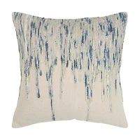 Blue Abstract Dripping Pillow