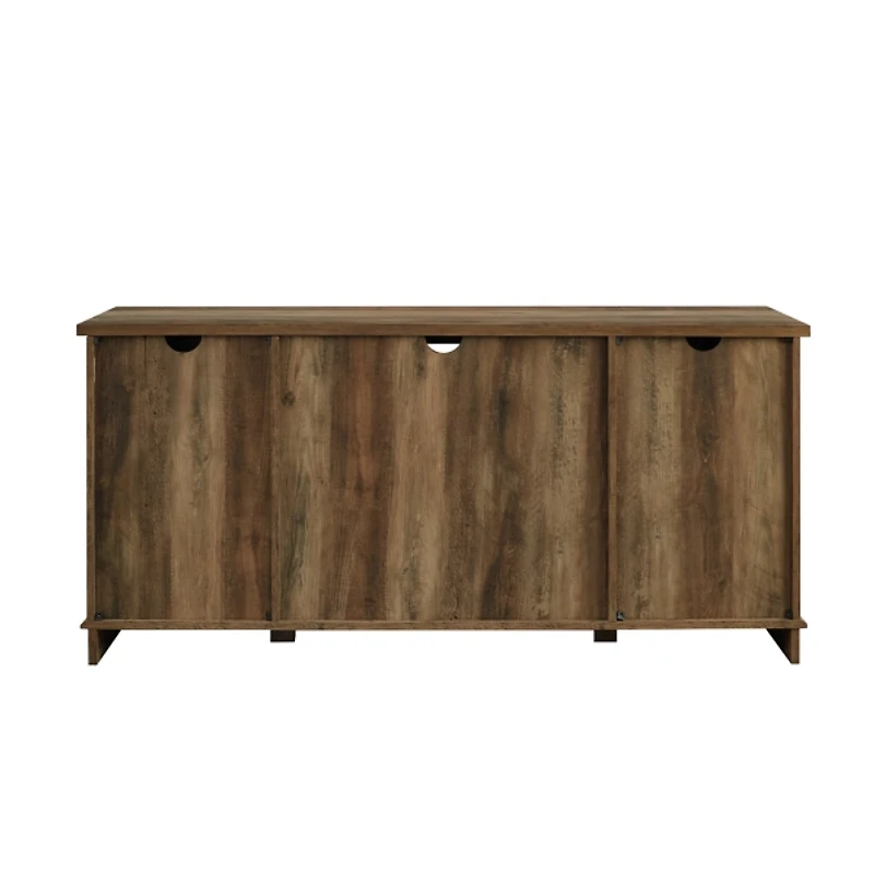 Sliding Barn Door Open Shelf Oak TV Stand