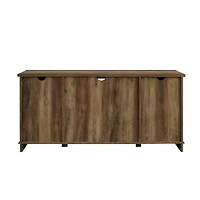 Sliding Barn Door Open Shelf Oak TV Stand