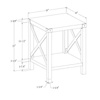 Gray Wash Industrial X-Frame Accent Table