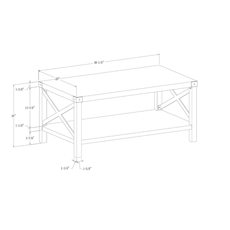 White Industrial X-Frame Coffee Table