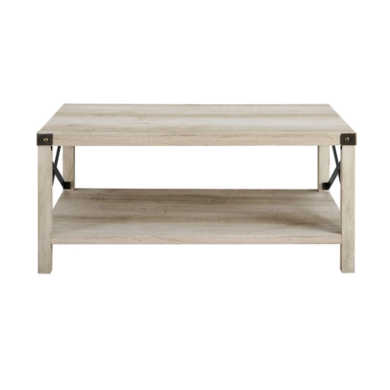White Industrial X-Frame Coffee Table