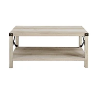 White Industrial X-Frame Coffee Table