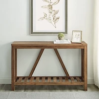 Rustic Oak A-Frame Console Table