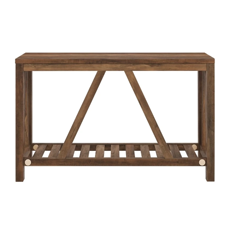 Rustic Oak A-Frame Console Table
