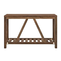 Rustic Oak A-Frame Console Table