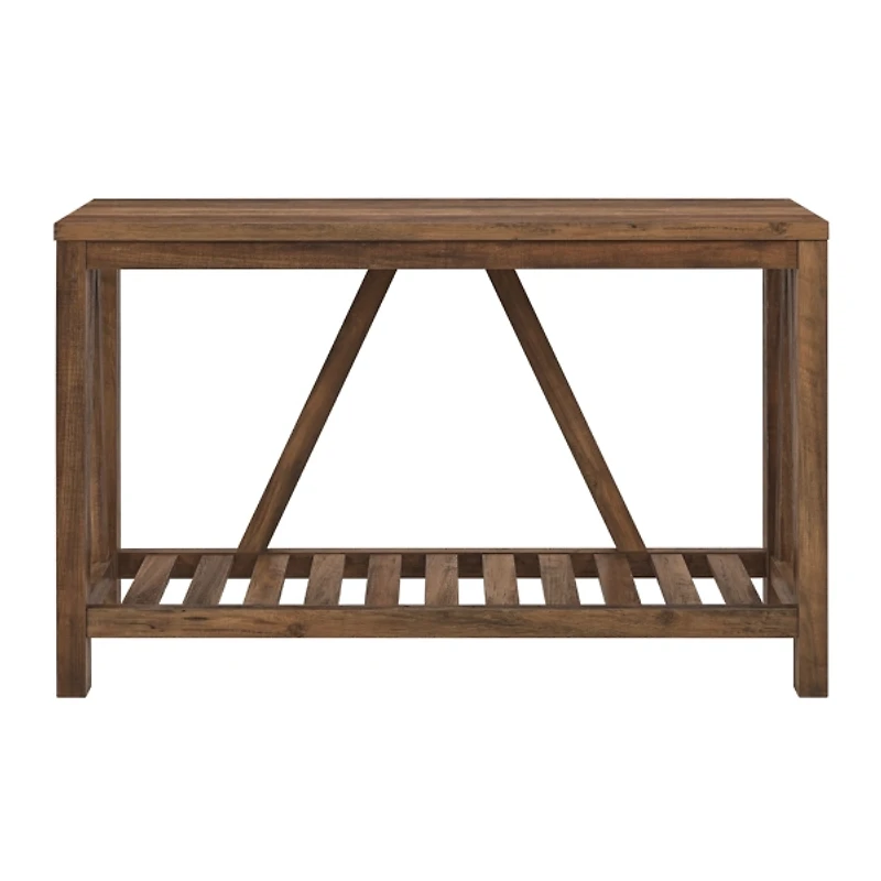 Rustic Oak A-Frame Console Table