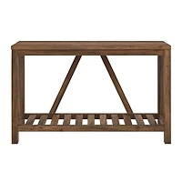 Rustic Oak A-Frame Console Table