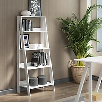 White 4-Tier Ladder Bookshelf
