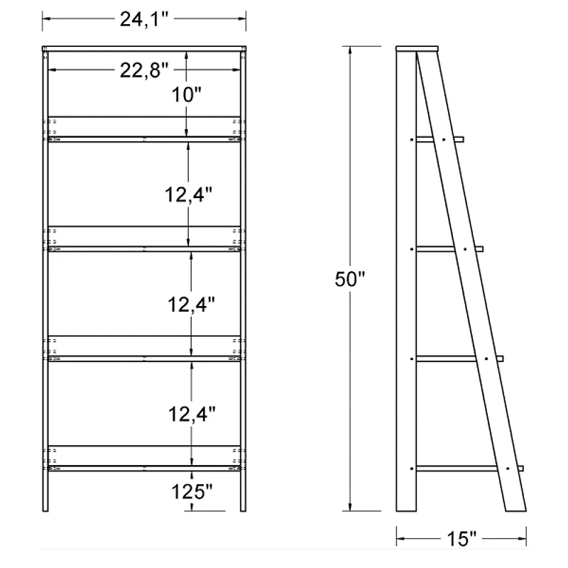 White 4-Tier Ladder Bookshelf