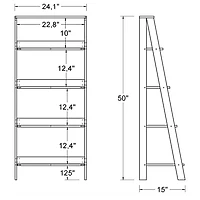 White 4-Tier Ladder Bookshelf