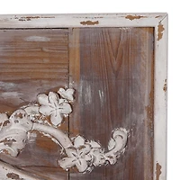 Ornate Antique White Wood Wall Mirror