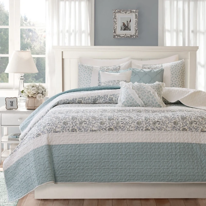 Blue Valerie 6-pc. Queen Coverlet Set