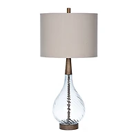 Dusty Gray Blue Nora Glass Table Lamp