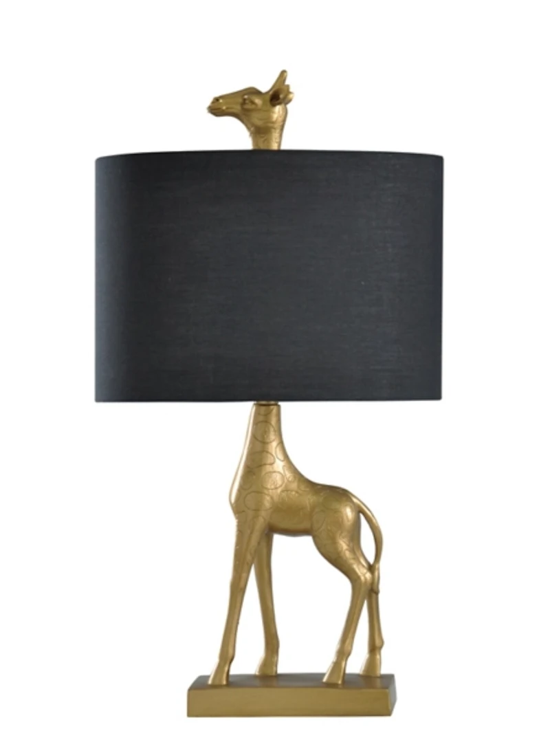 Navy Blue and Gold Giraffe Table Lamp
