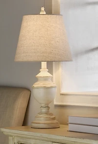 Distressed Cream Table Lamp