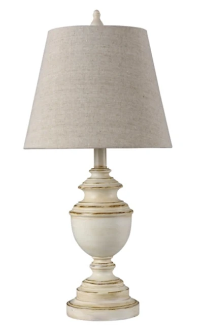Distressed Cream Table Lamp